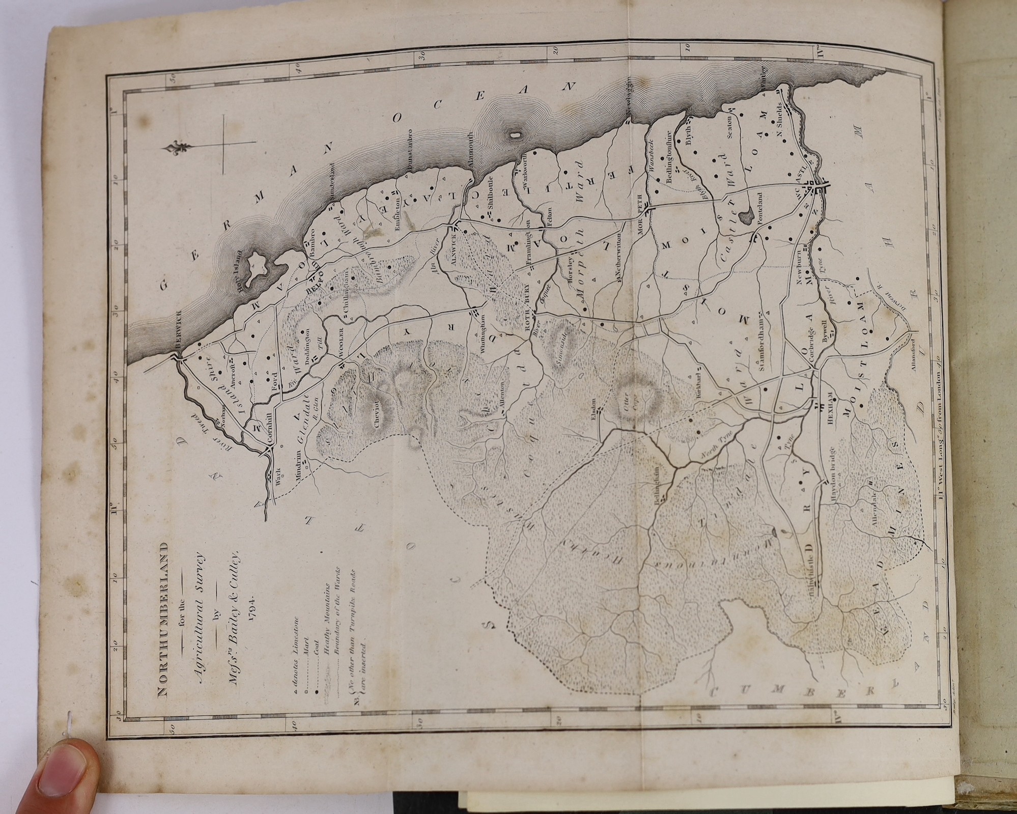 Bailey, J and Culley, G - General View of the Agriculture of the County of Northumberland, 1st edition, 3 works in 1 vol, bound with: General View of the Agriculture of…Cumberland and Pringle, A - General View of the Agr